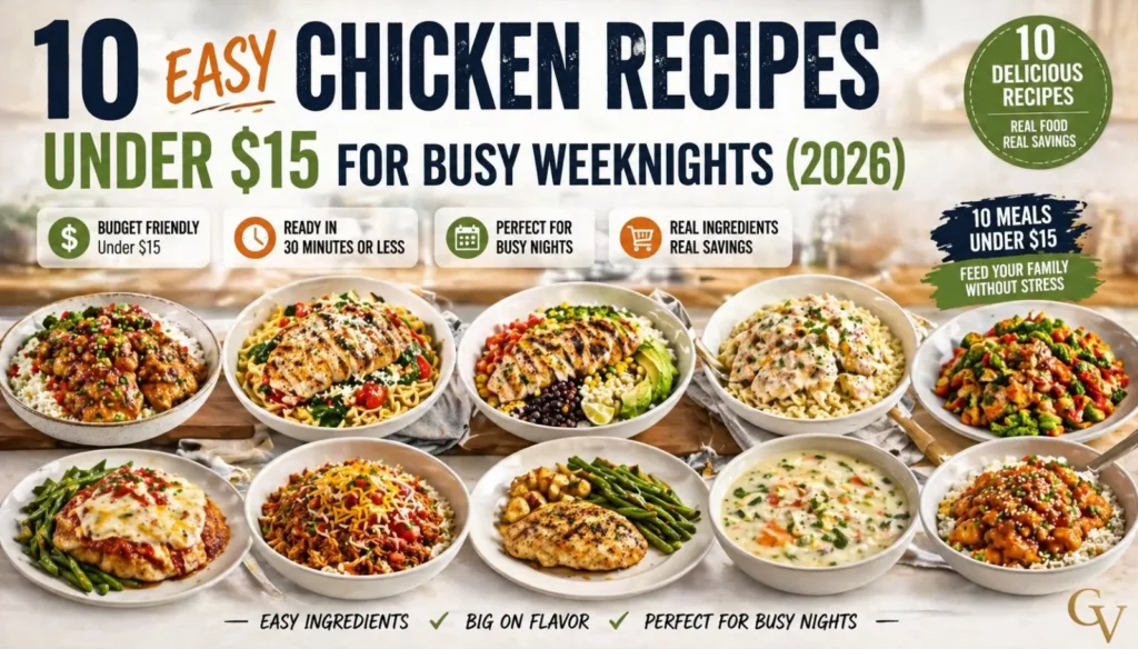10 Easy Chicken Recipes Under $15 for Busy Weeknights (2026)