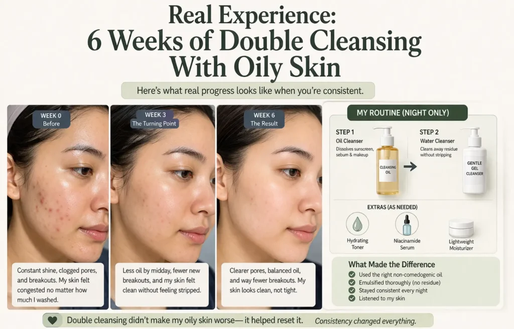 Real Experience 6 Weeks of Double Cleansing With Oily Skin