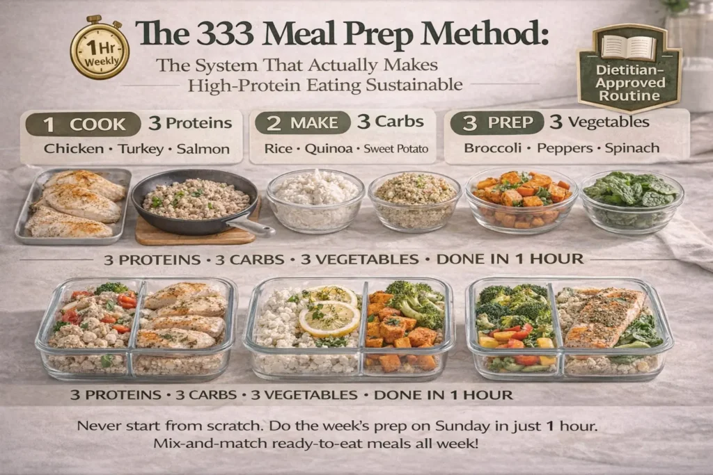 The 333 Meal Prep Method The System That Actually Makes High-Protein Eating Sustainable t