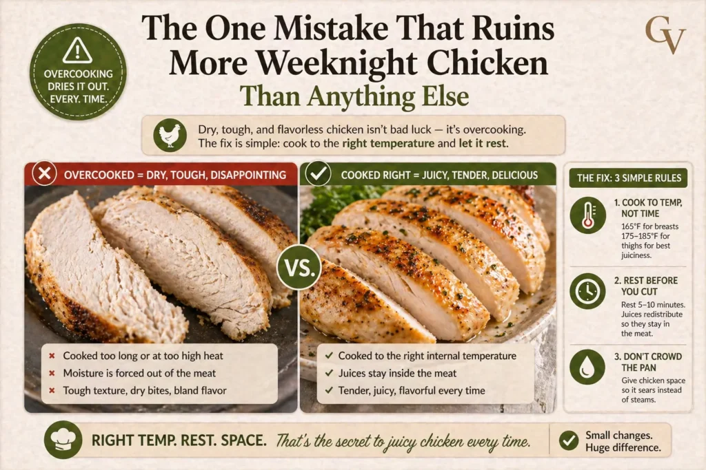 The One Mistake That Ruins More Weeknight Chicken Than Anything Else