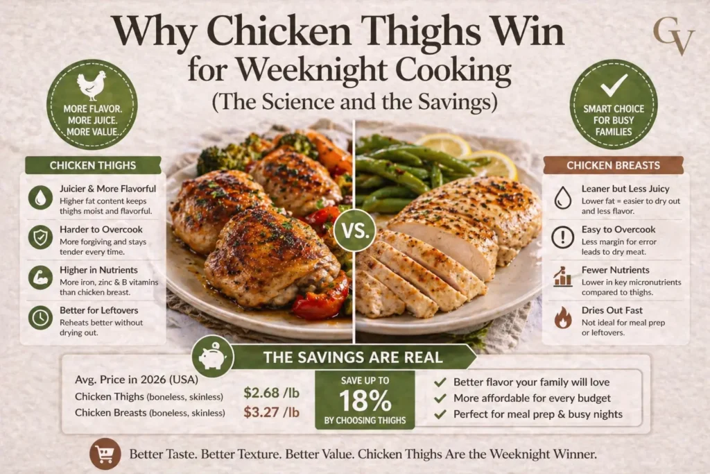 Why Chicken Thighs Win for Weeknight Cooking (The Science and the Savings)